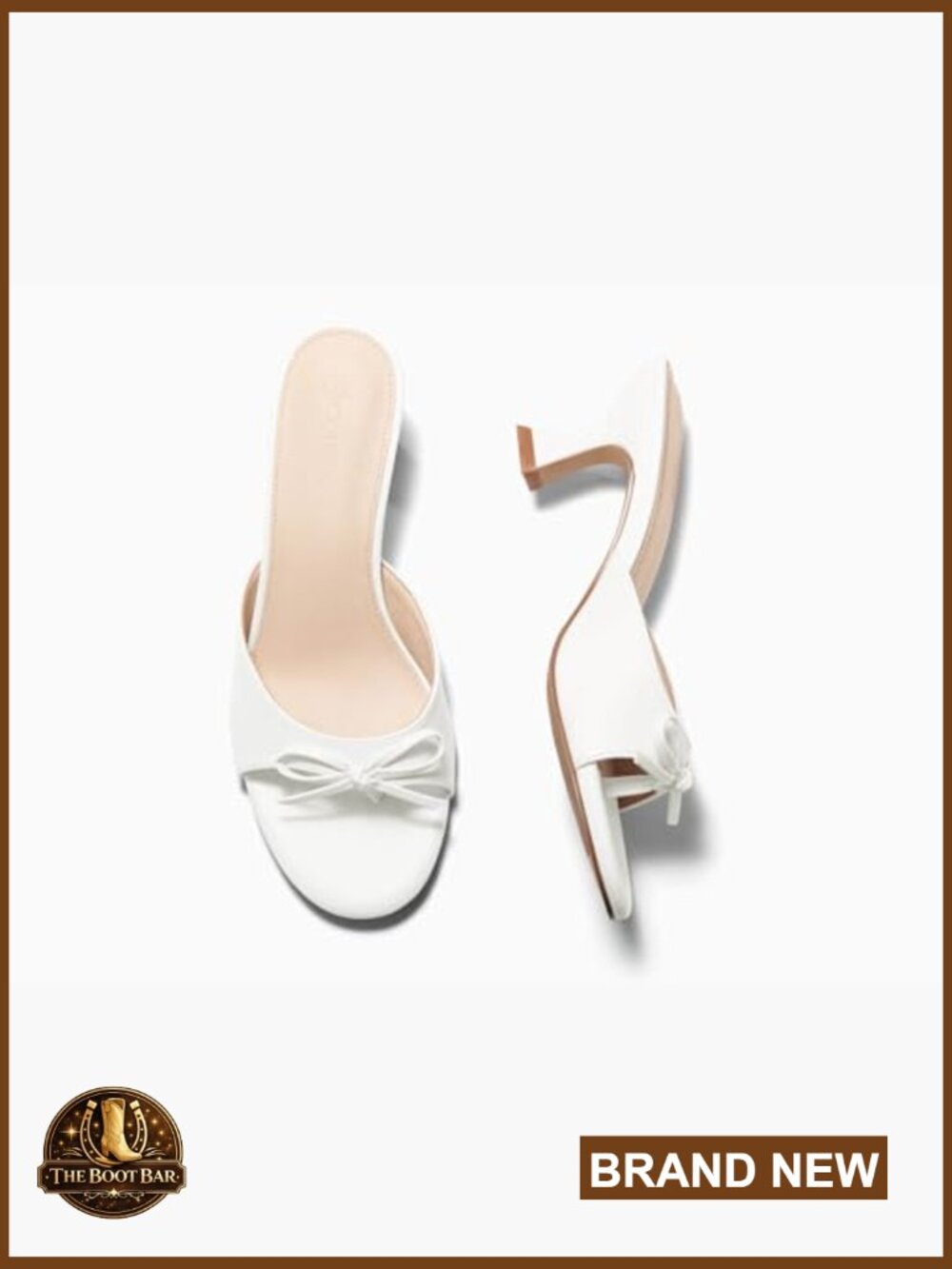 Women's Kitten Heel Sandals Bow Mules Open Toe Slides Dressy Summer Shoes - Picture 5 of 7